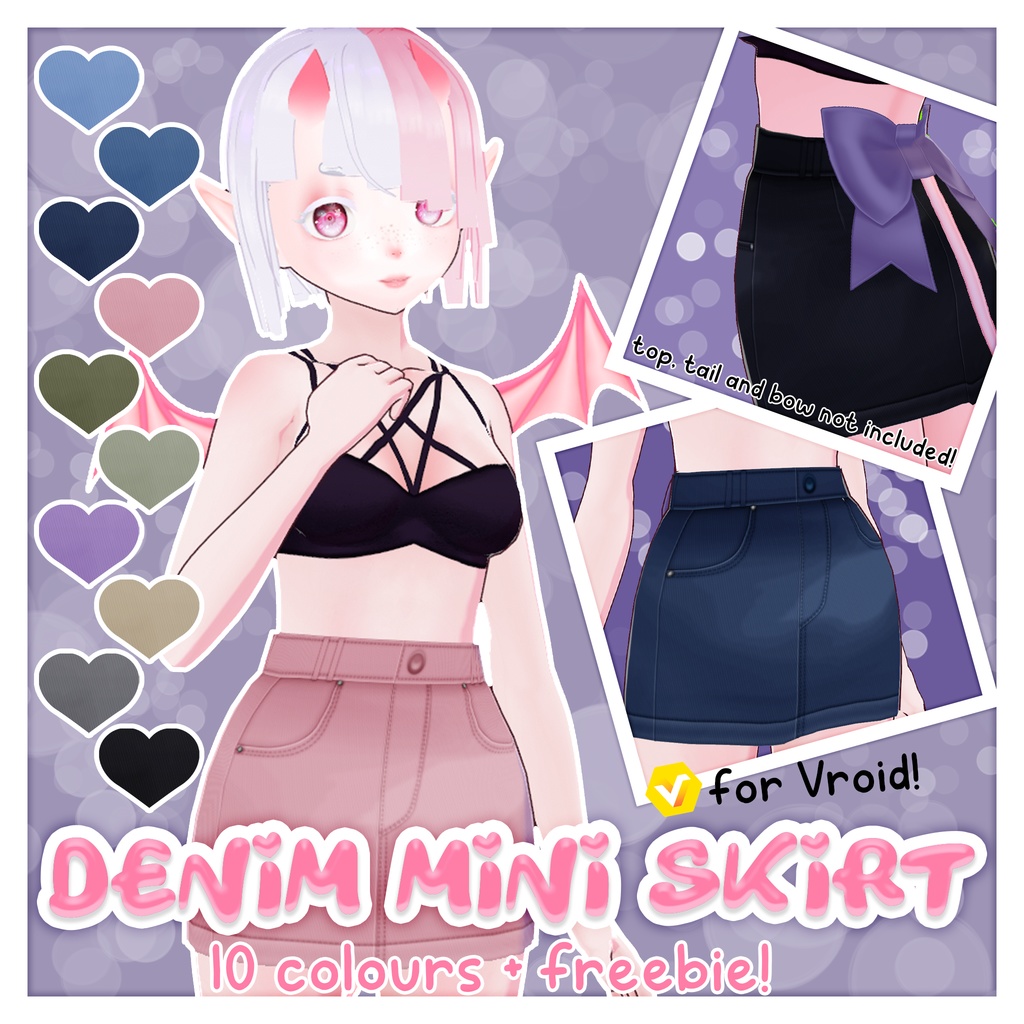 【VRoid】Cute denim mini skirt