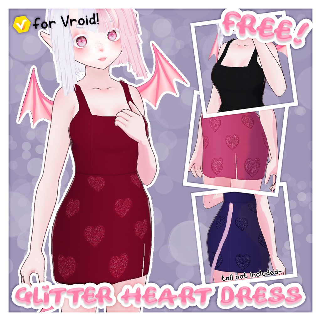 【VRoid】Glitter Heart Dresses