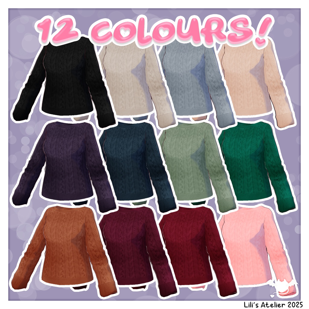 【VRoid】Cable Knit Sweaters