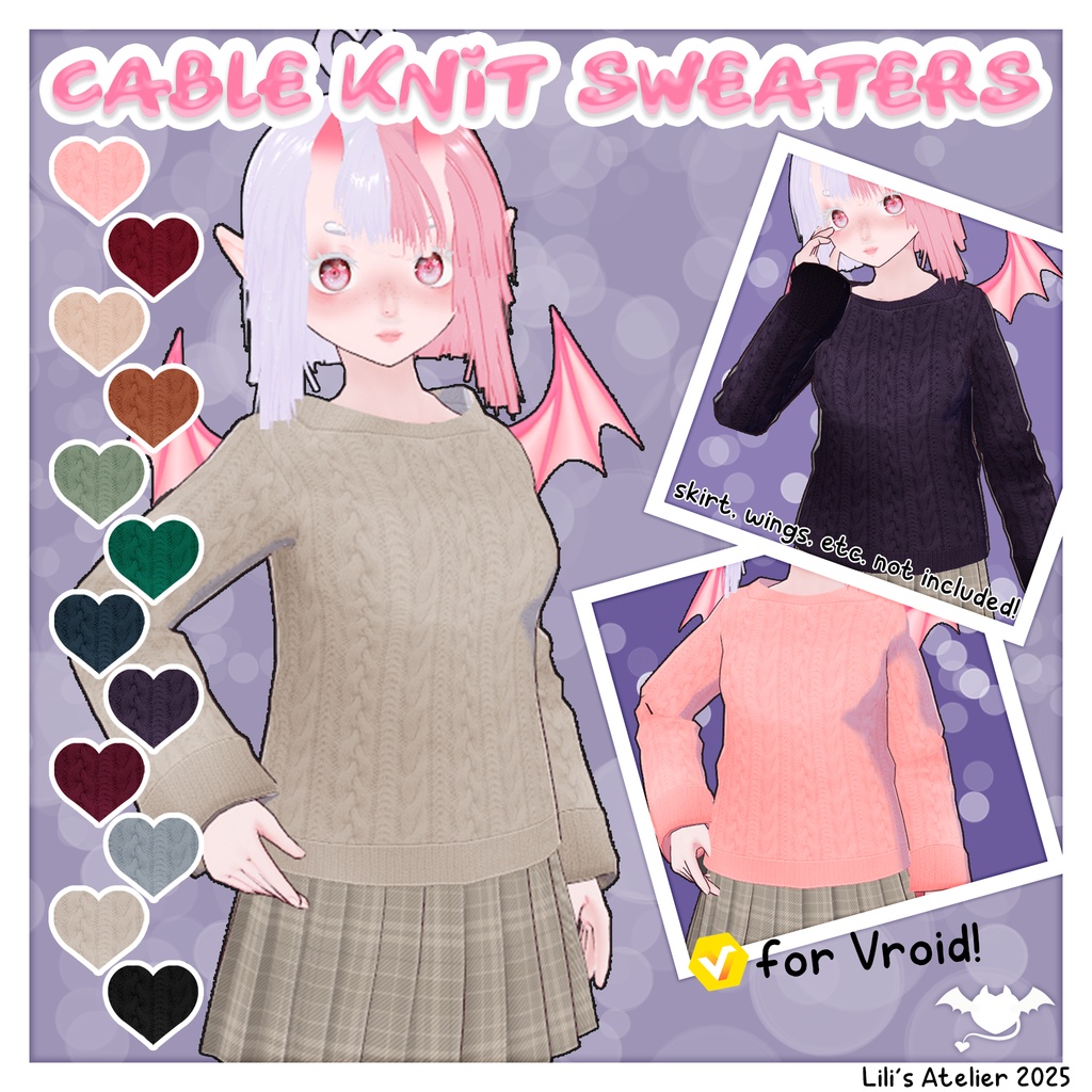 【VRoid】Cable Knit Sweaters