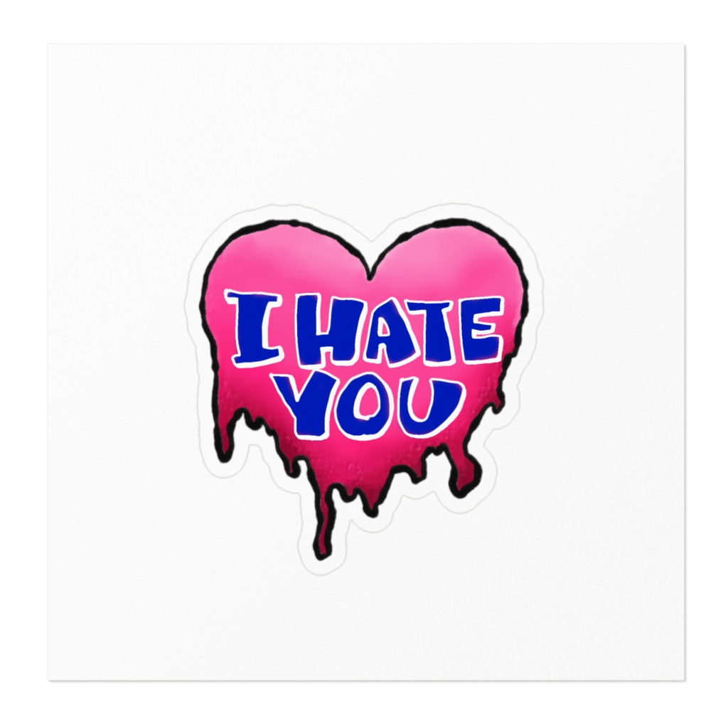 ハートステッカー I HATE YOU