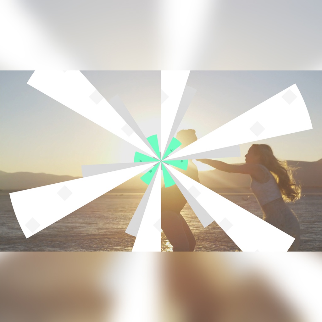 広がる放射状ストライプのトランジション