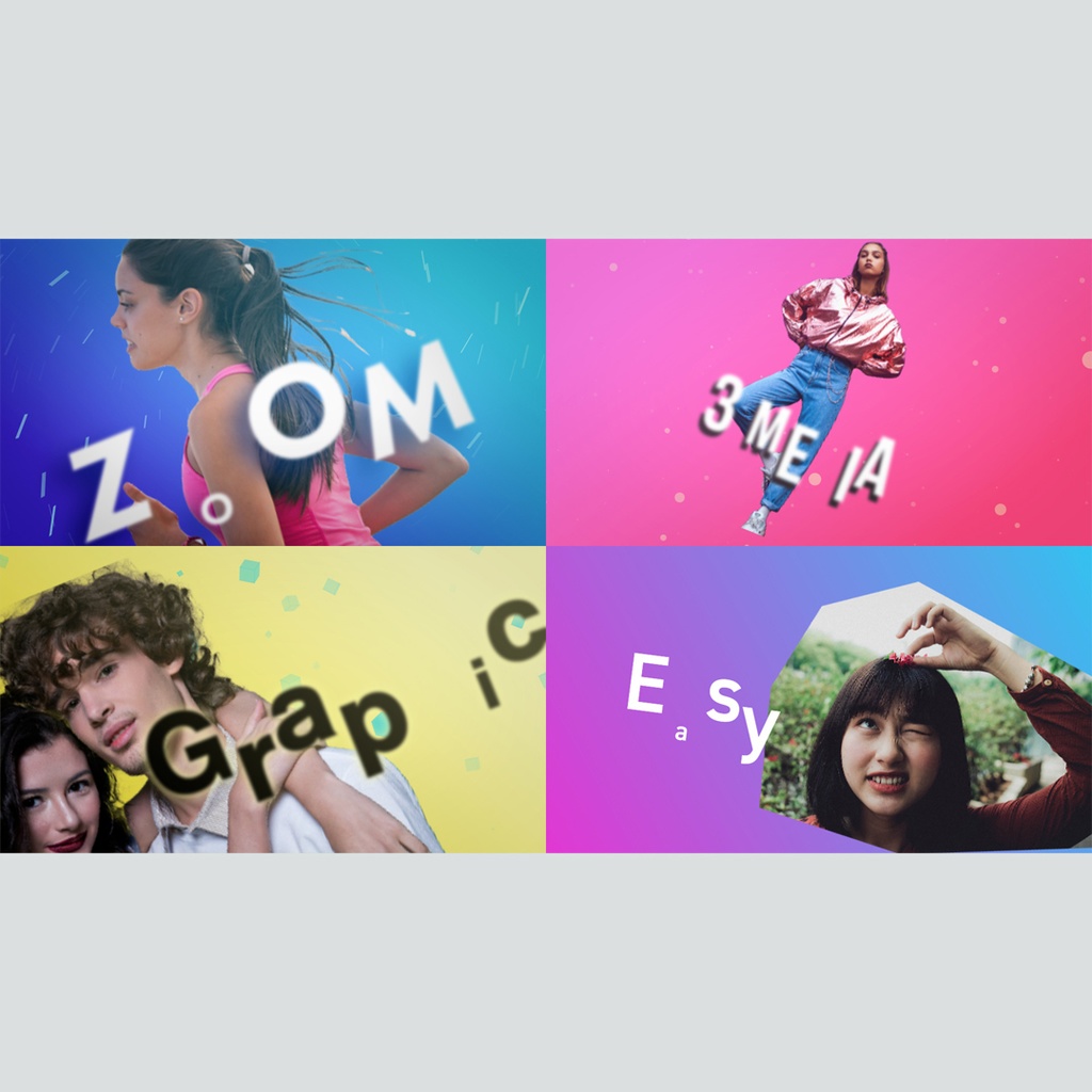 ズームするダイナミックなタイトル