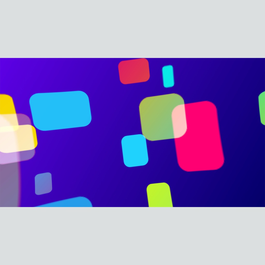 カラフルなマルチシェイプのタイトル