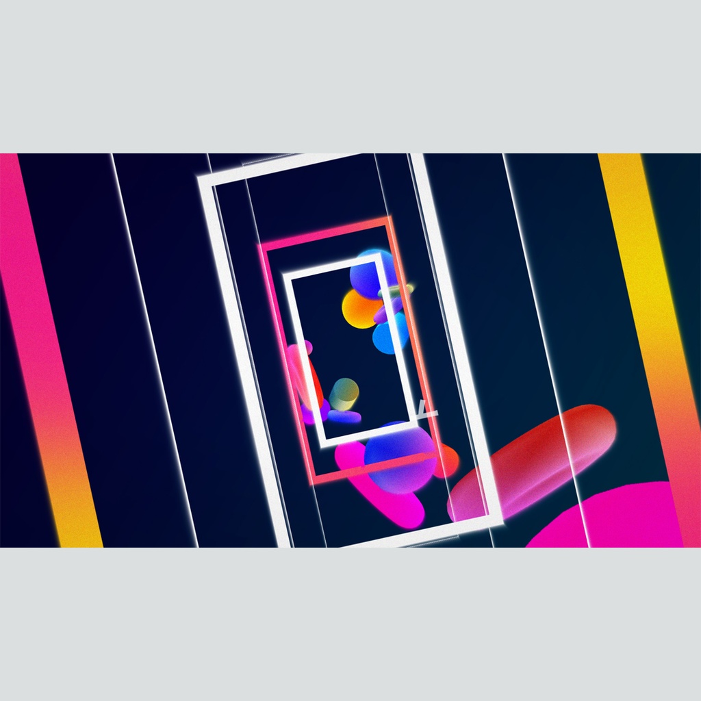 トンネルを進む3Dタイトル