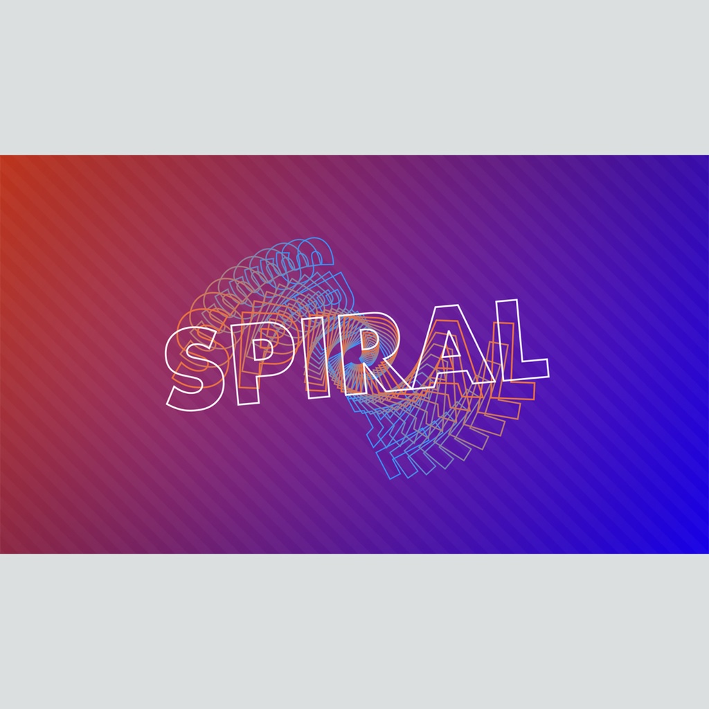 立体螺旋状に伸びるタイトル