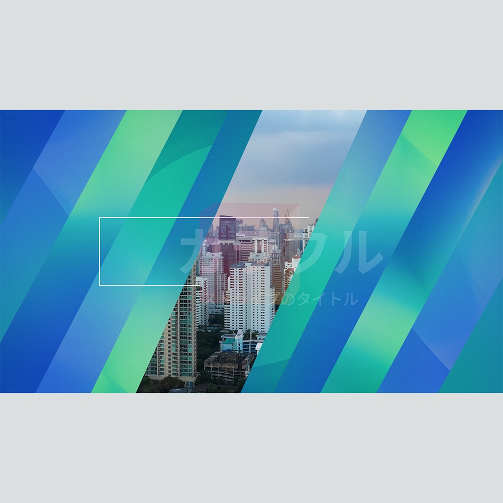 カラフルなストライプのタイトル