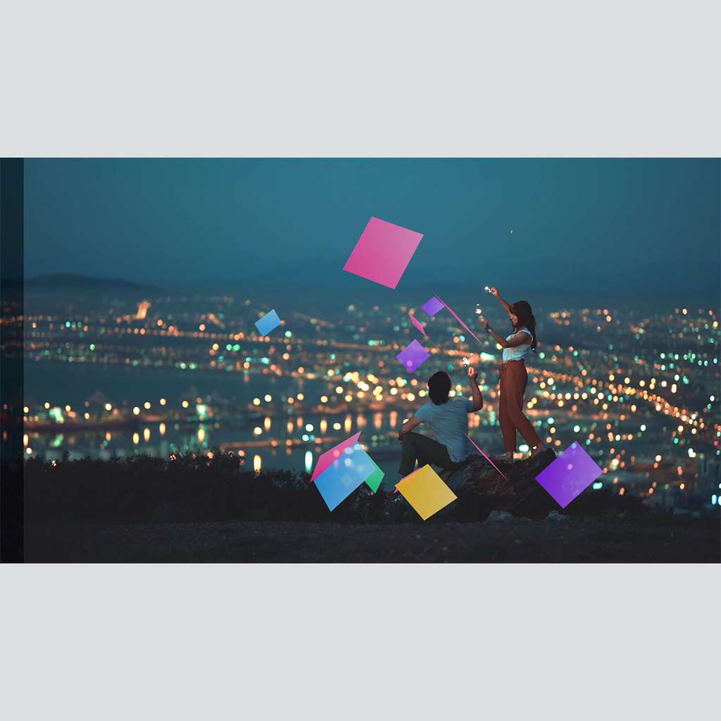 四角が立体交差する画像タイトル