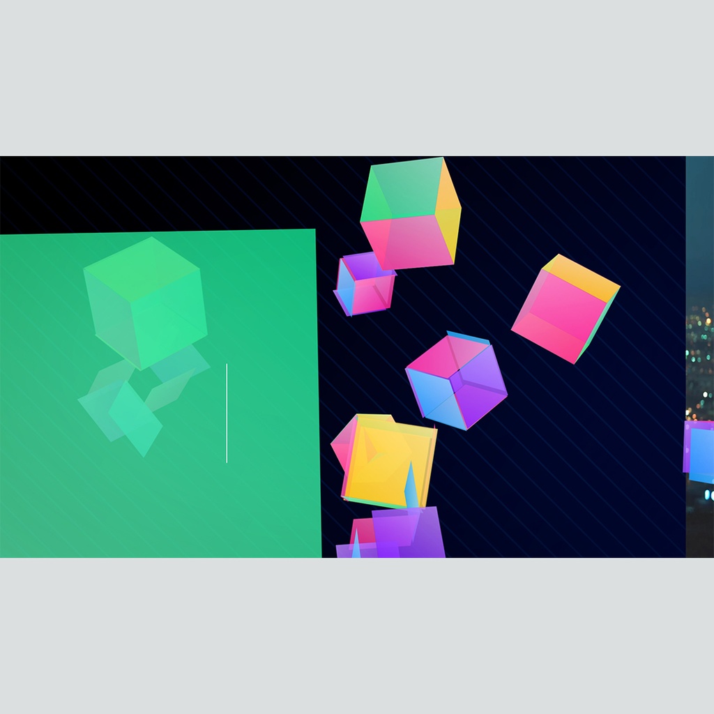 四角が立体交差する画像タイトル