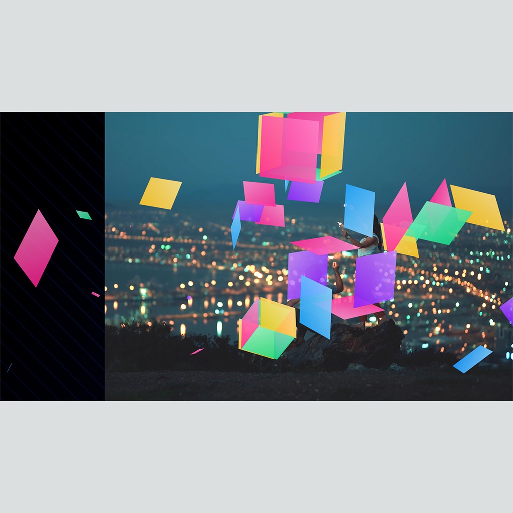 四角が立体交差する画像タイトル