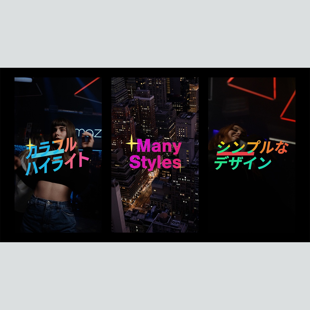 【縦】カラフルにハイライトするテロップ