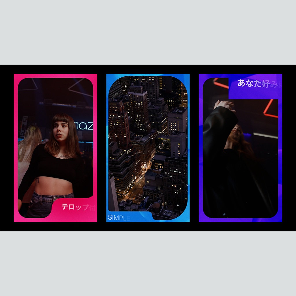 【縦】シンプルなテロップ付きフレーム