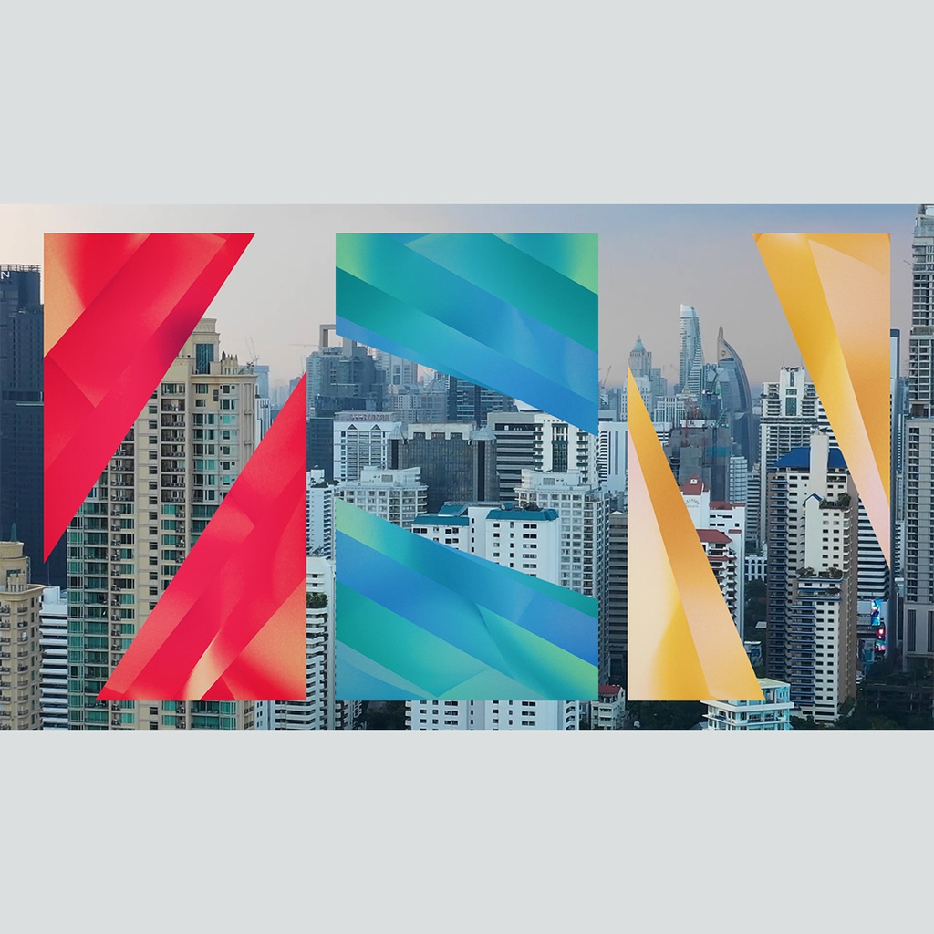 【縦】カラフルなストライプのトランジション