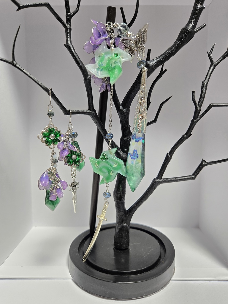 不死川実弥イメージ簪&ピアス(ハンドメイド)