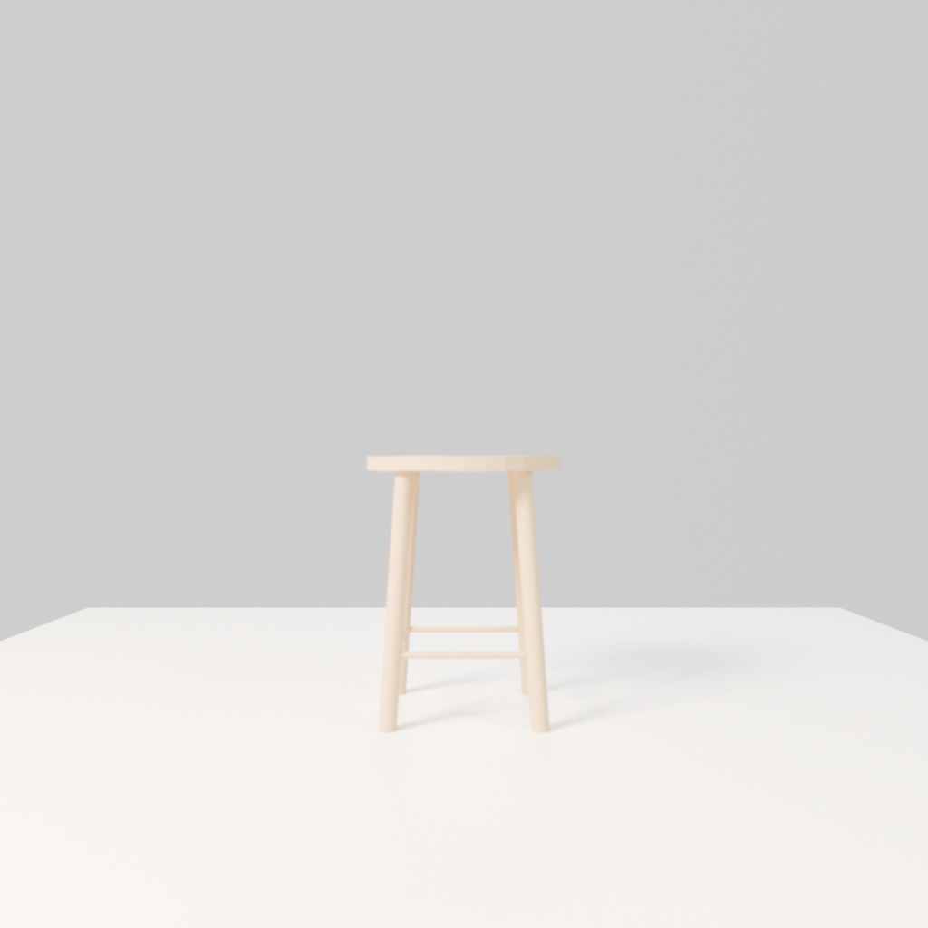 ナチュラルウッドスツール|Wooden Stool - 3Dモデル素材