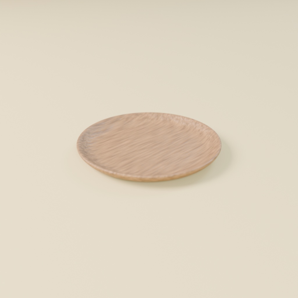 ナチュラルウッドプレート|Wooden Plate - 3Dモデル素材