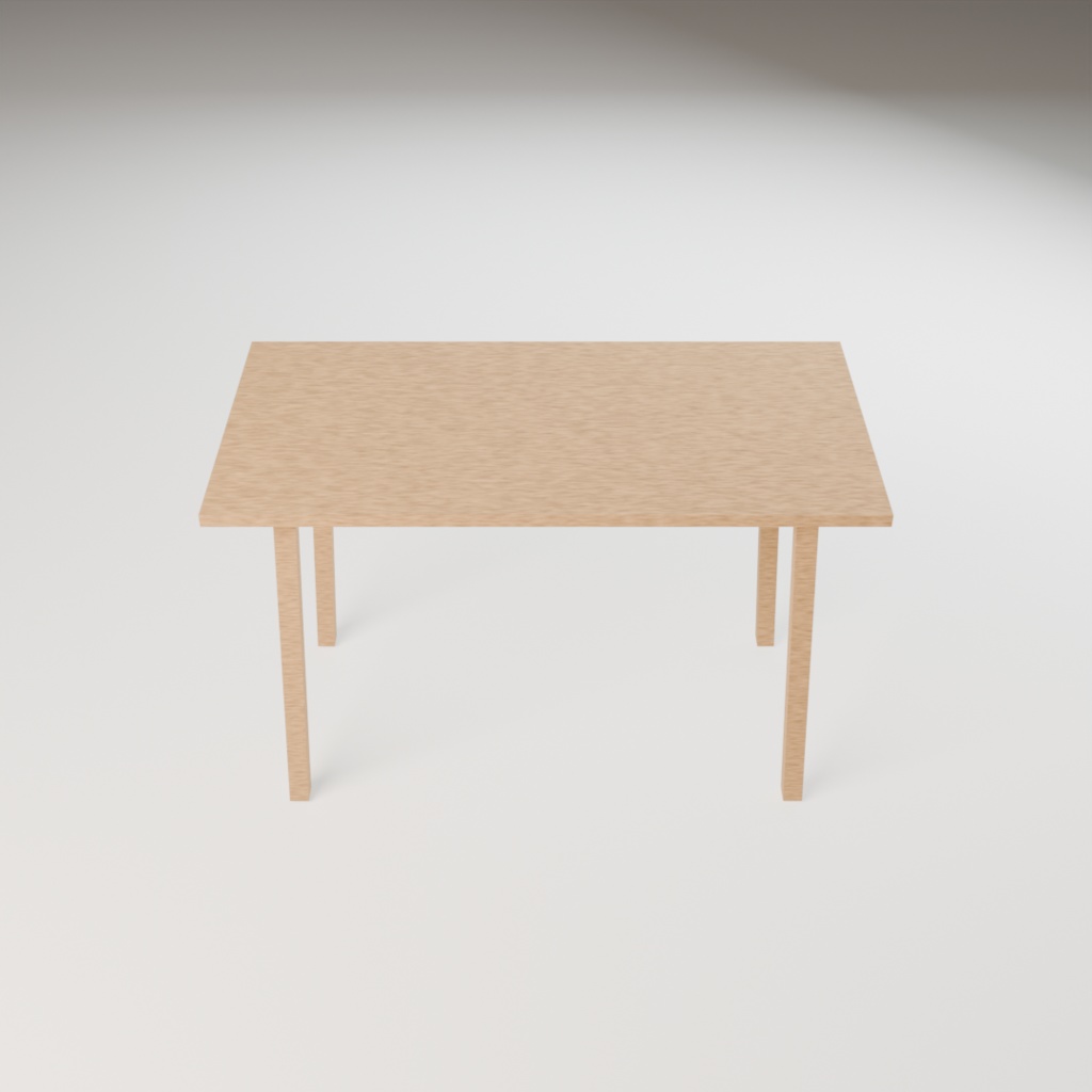 長方形ナチュラルテーブル|3Dモデル素材