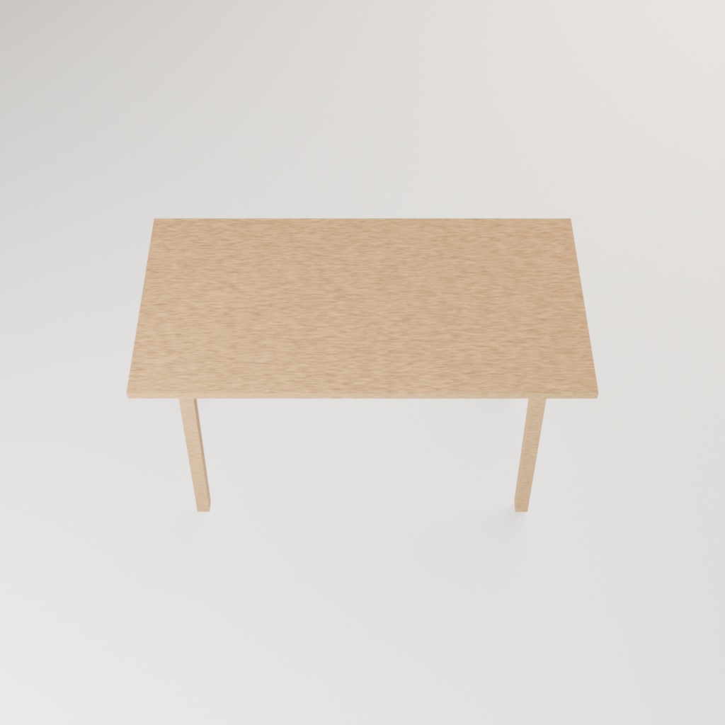 長方形ナチュラルテーブル|3Dモデル素材