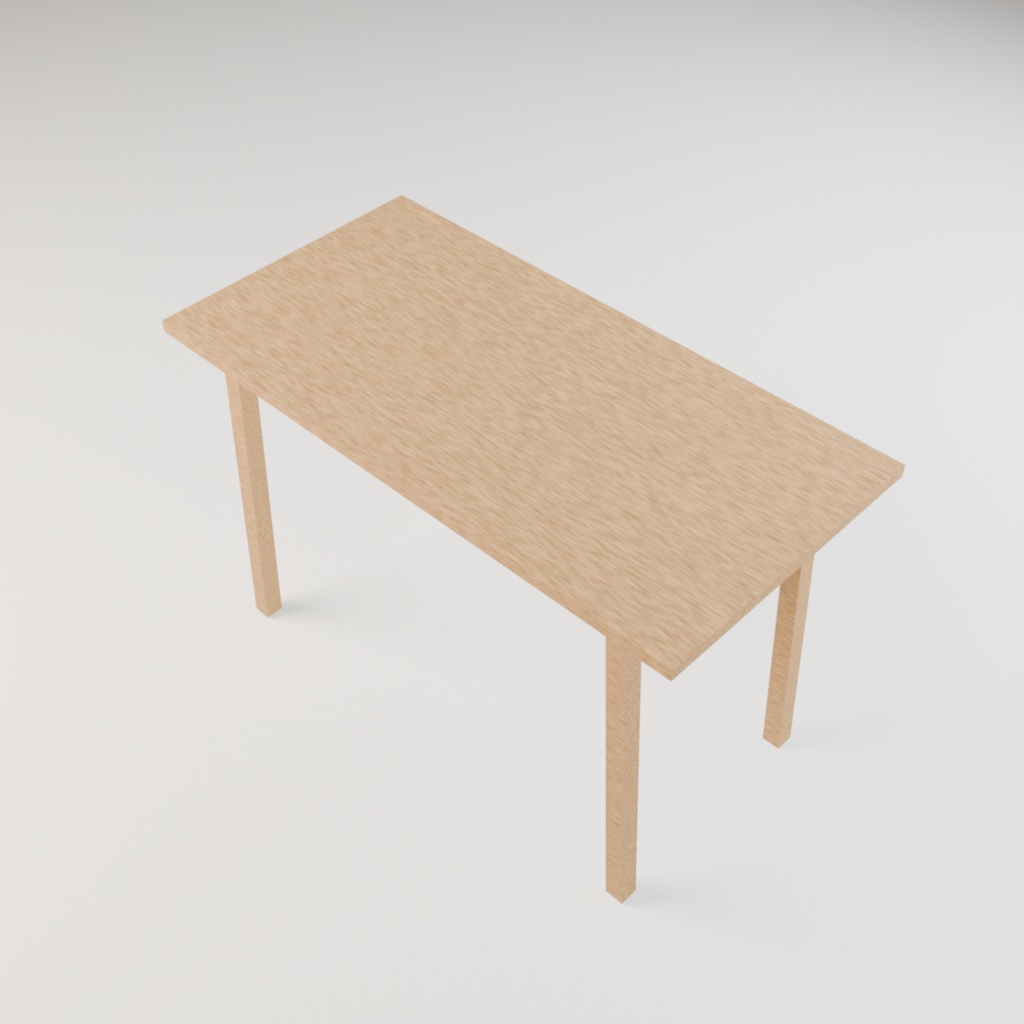 長方形ナチュラルテーブル|3Dモデル素材