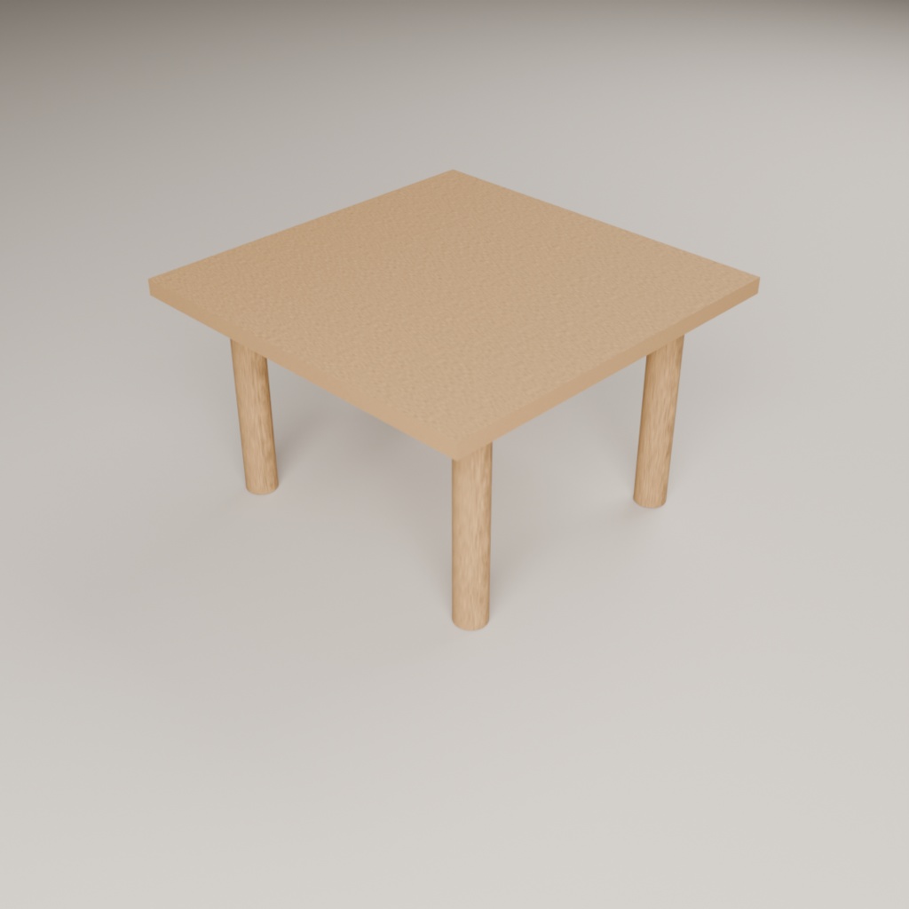 正方形ローテーブル|3Dモデル素材