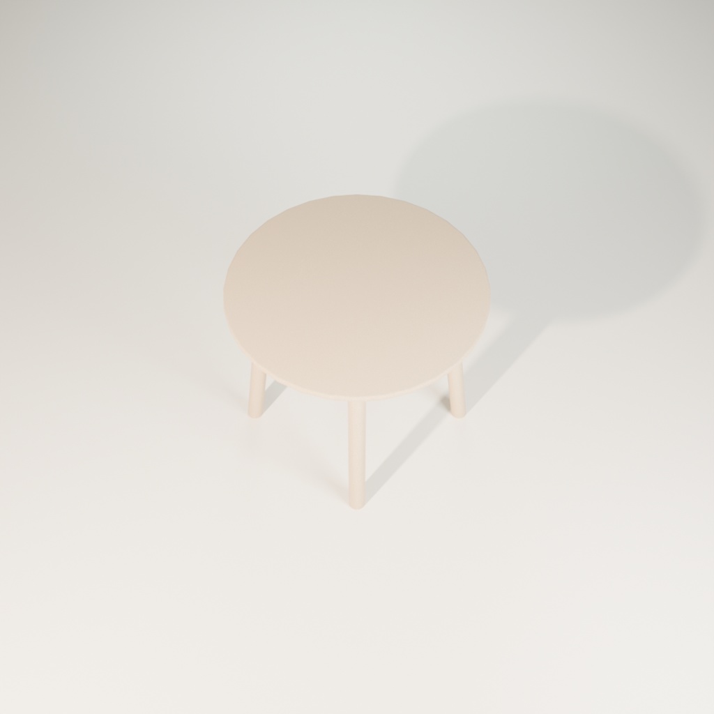 円形ナチュラルテーブル|3Dモデル素材