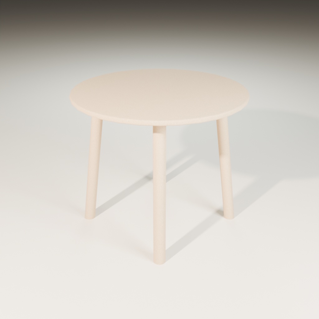 円形ナチュラルテーブル｜3Dモデル素材