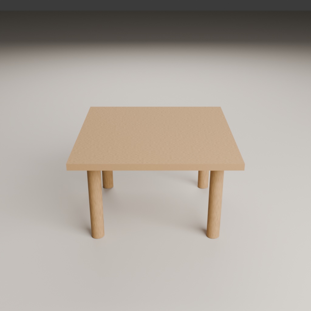 ナチュラルウッドテーブル3種セット｜3Dモデル素材