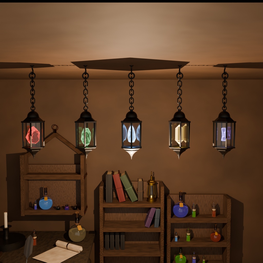 魔導クリスタルランタン(金)|吊り下げ型 単品モデル