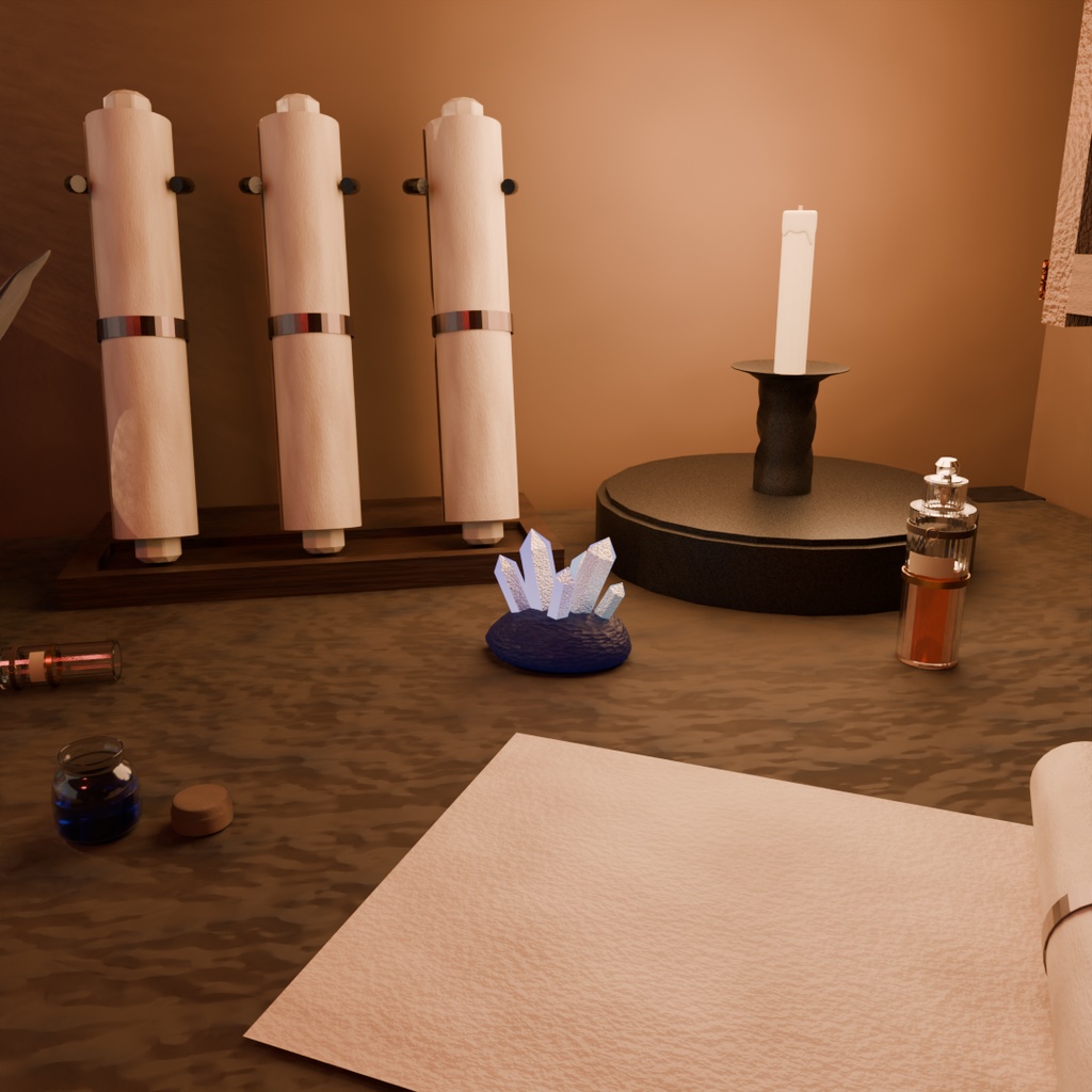 フローライトクラスター|幻想的な大型結晶 3Dモデル素材