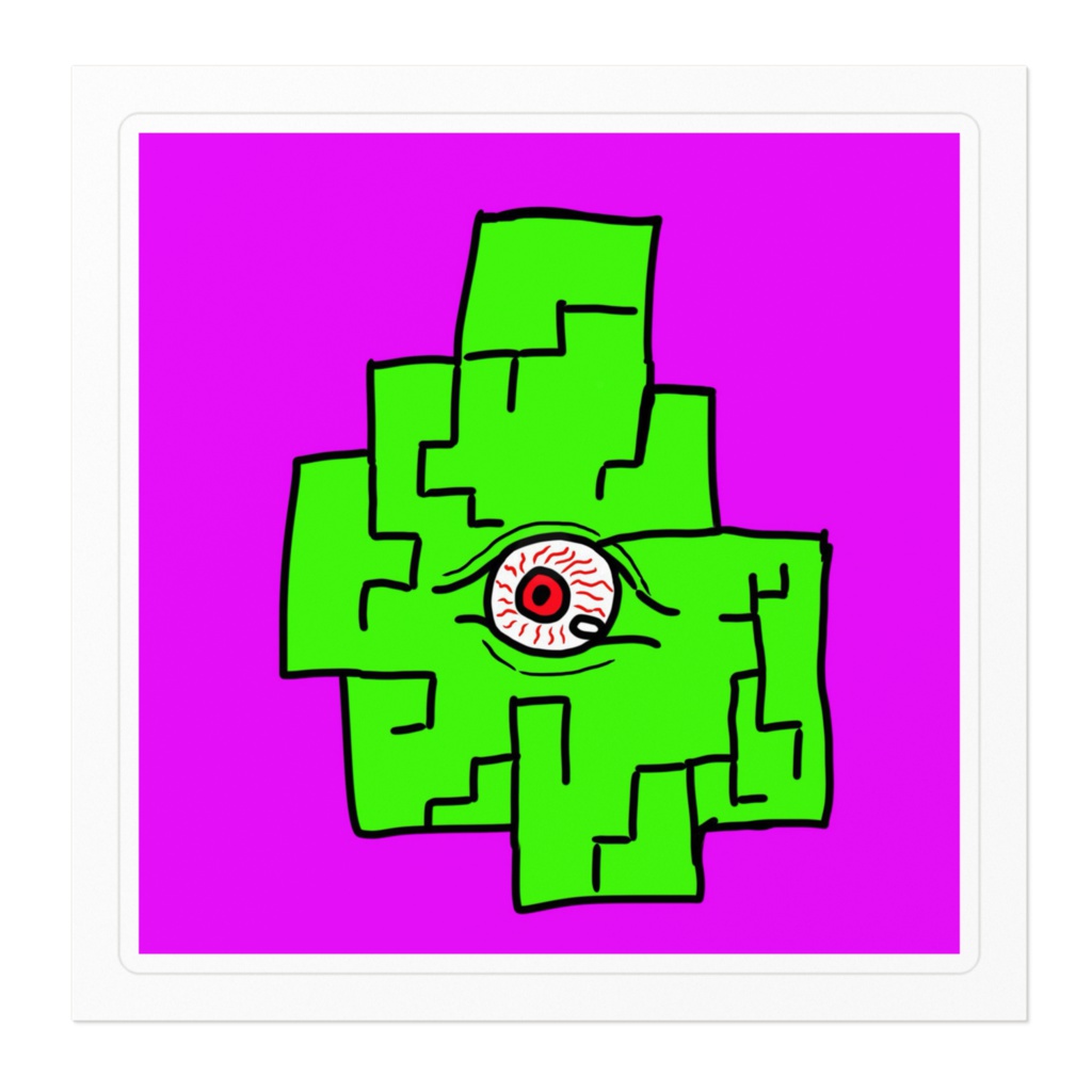 クソステッカー01 緑のヤベーやつ