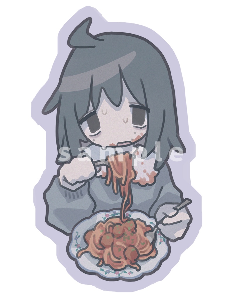 ステッカー　スパゲッティ (sloppy spaghetti sticker)
