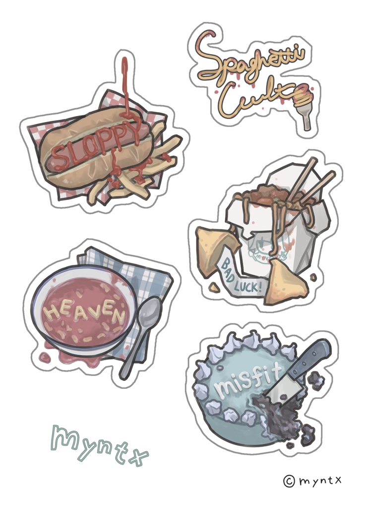 ステッカーシート(comfy food sticker sheet)