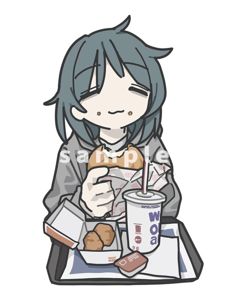 ステッカー　 ハンバーガー (hamburger sticker)