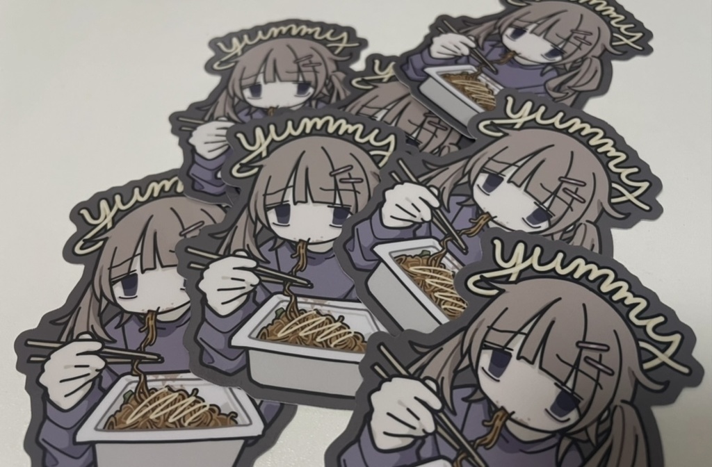 ステッカー 焼きそば (fried noodle sticker)