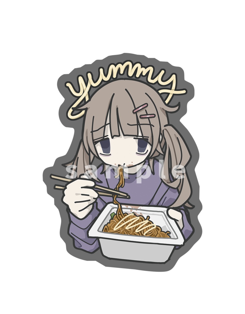 ステッカー　焼きそば (fried noodle sticker)