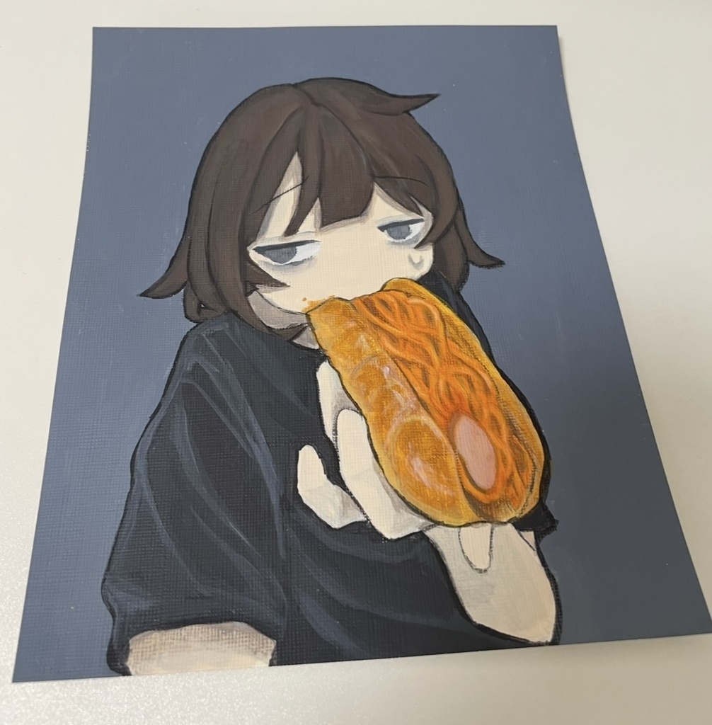 アクリル原画 Original Acrylic Painting "Spaghetti Bread"