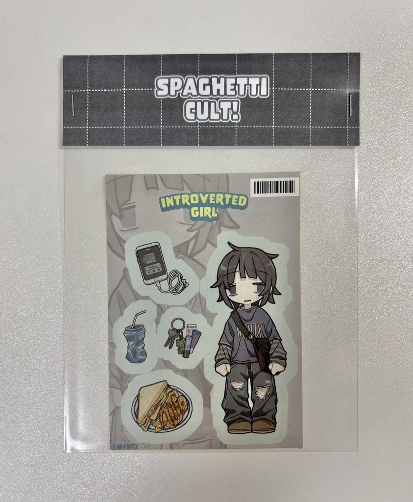ハーフカットシール「Introverted Girl」(Half-Cut Sticker Sheet)