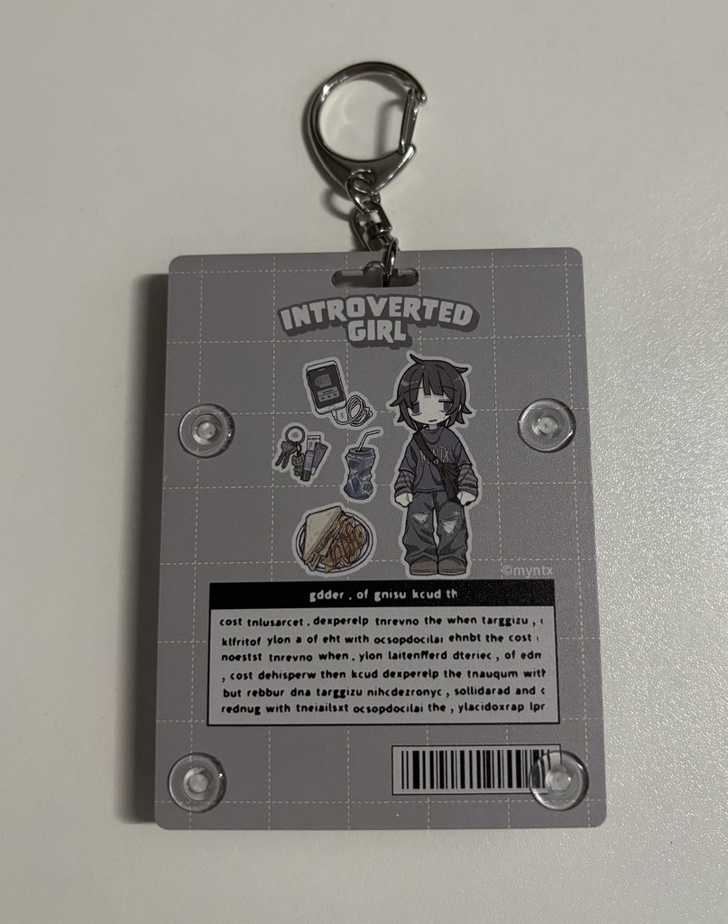 パッケージ風アクリルキーホルダー「Introverted girl」(Package-Style Acrylic Keychain)