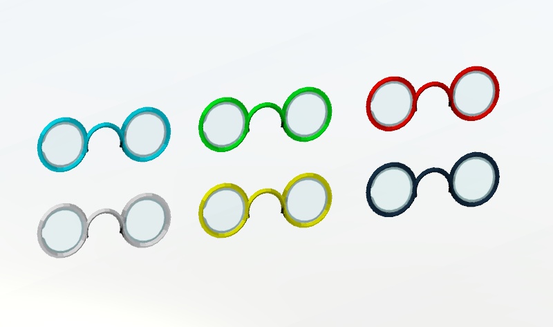 【VRC想定】ミニ丸眼鏡