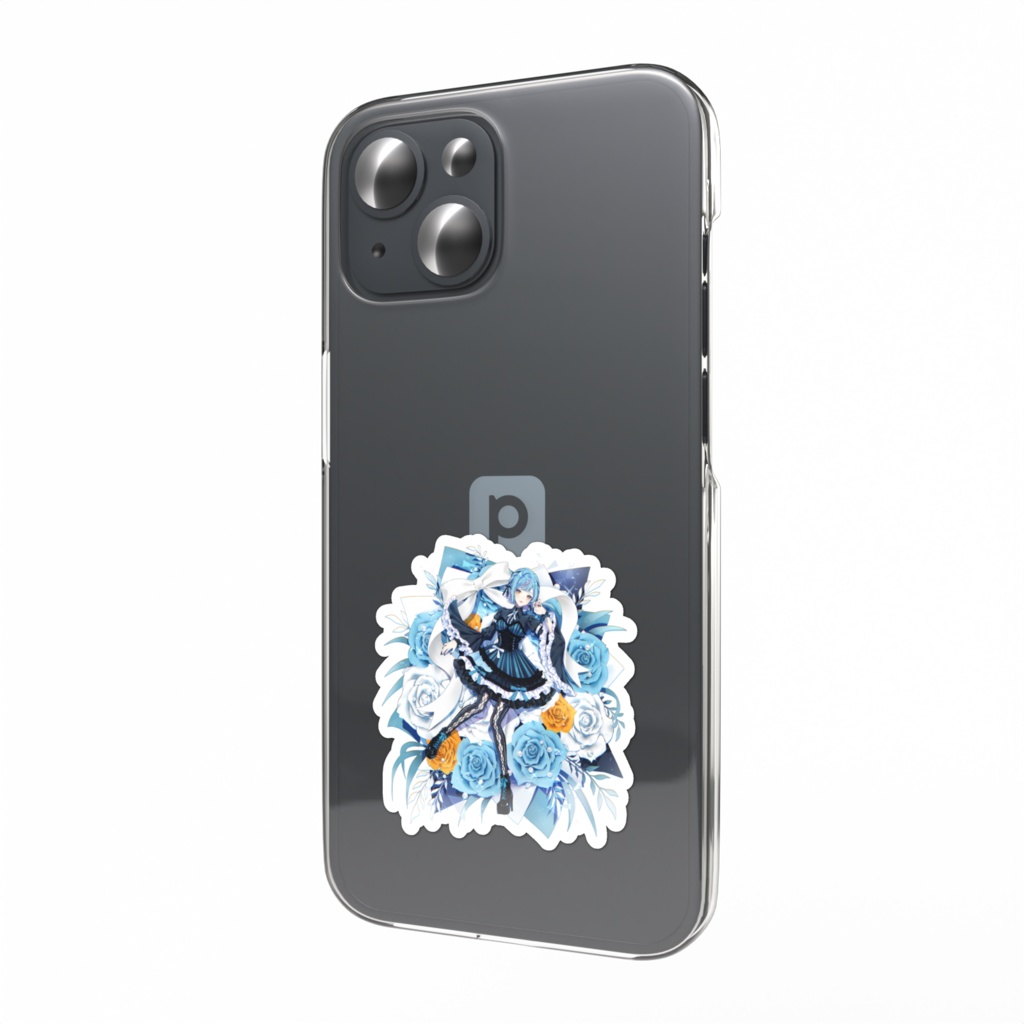 ゴシック寝そべりスマホステッカー