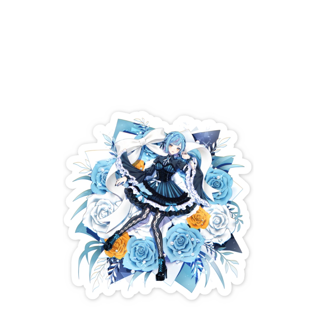 ゴシック寝そべりスマホステッカー