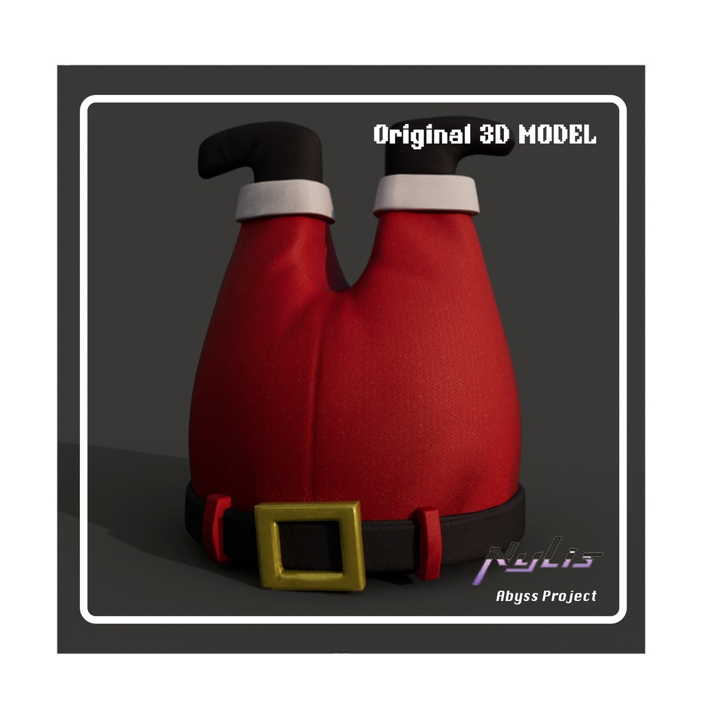 【VRChat想定アクセサリー】クリスマス風 サンタさん帽子(アニメーション付き)