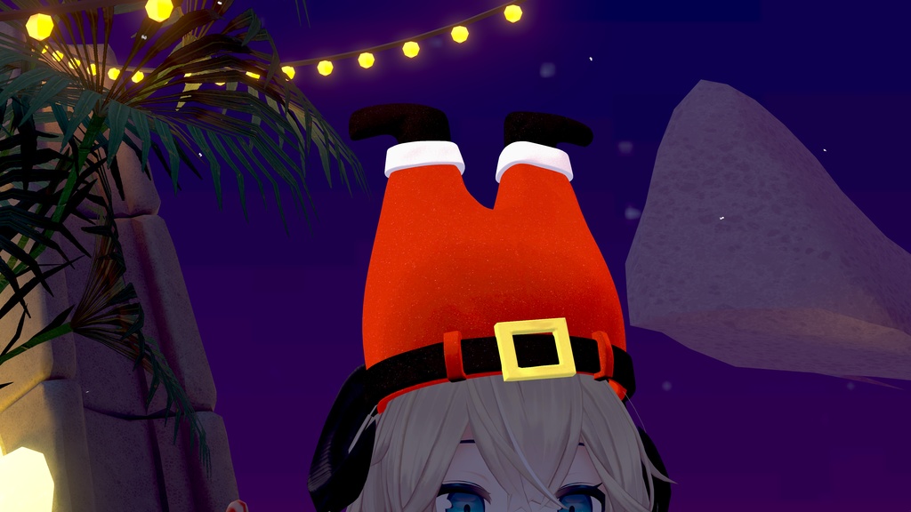 【VRChat想定アクセサリー】クリスマス風 サンタさん帽子(アニメーション付き)