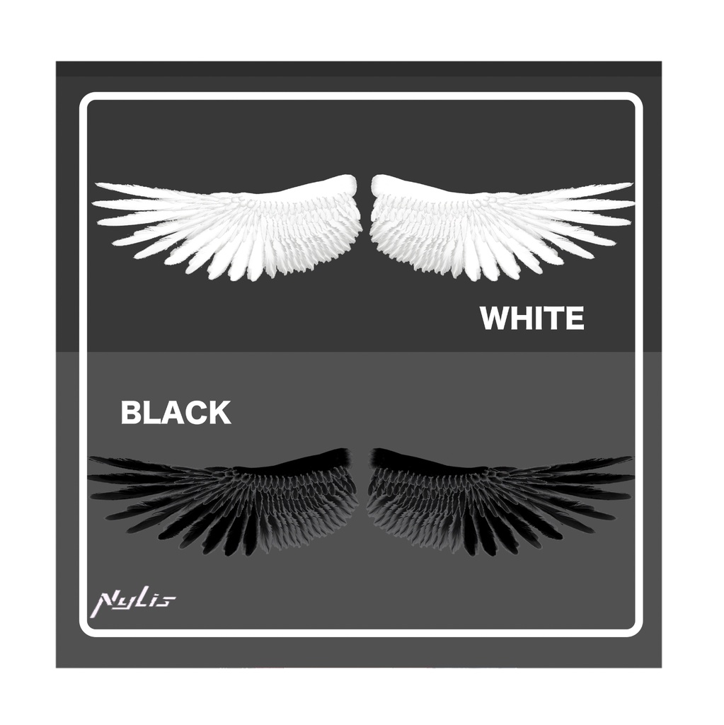 【VRChat想定アクセサリー】【3D通用素材】天使の翼&悪魔の翼(二色展開)