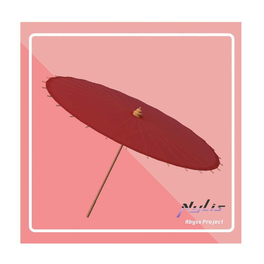 【オリジナル3Dモデル】クラシックな油紙傘(京和傘赤い雨傘/日傘)3Dモデル