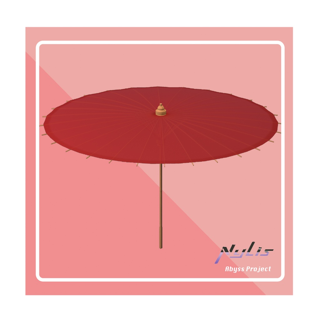 【オリジナル3Dモデル】クラシックな油紙傘(京和傘赤い雨傘/日傘)3Dモデル