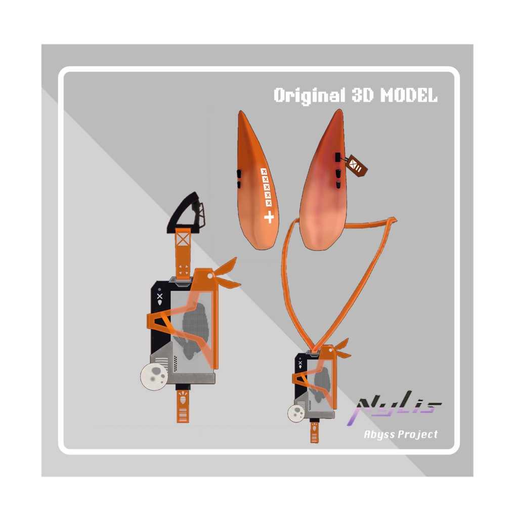 【オリジナル】うさぎの社員証ホルダーセット - Rabbit Work Badge Set【高品質3Dモデル】