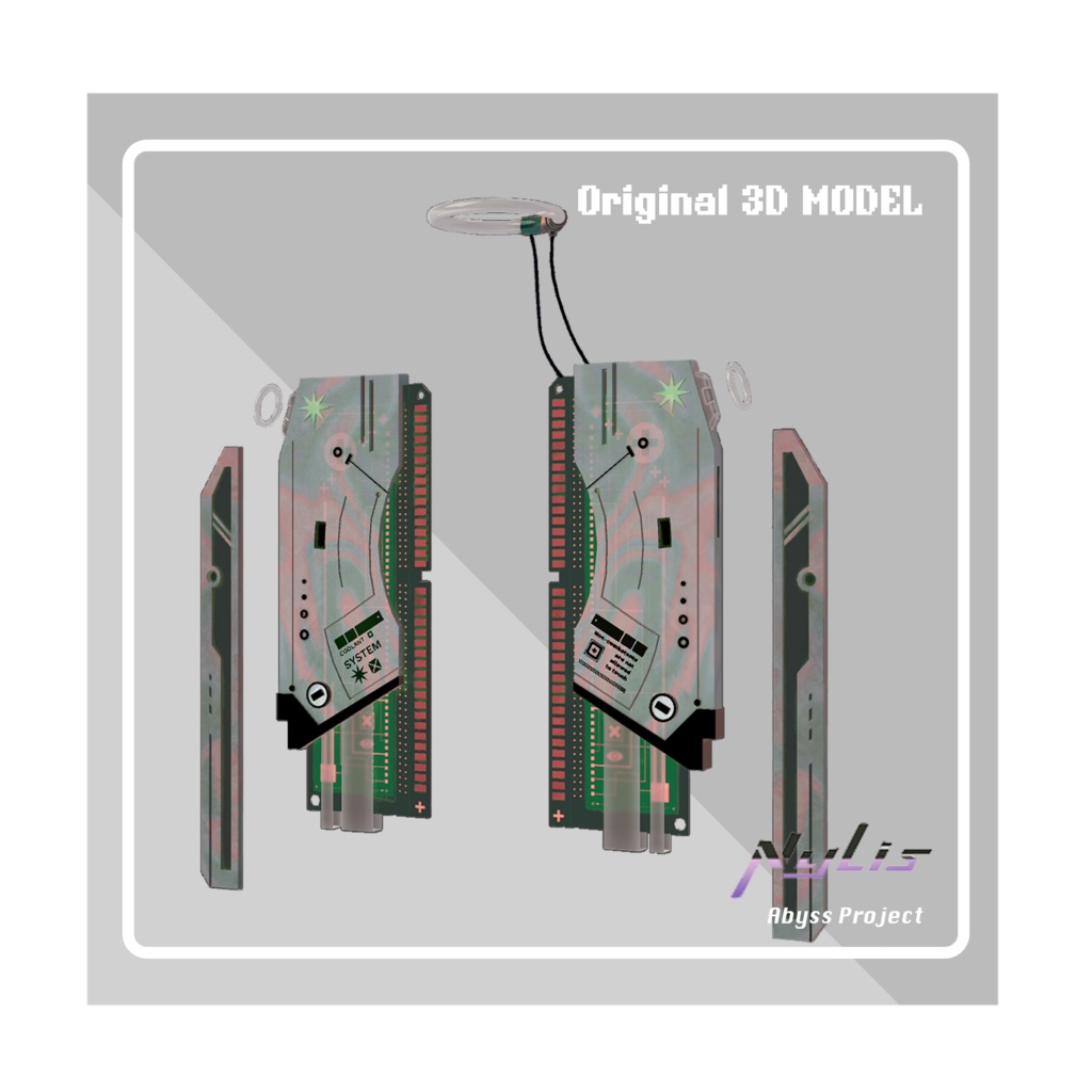 【オリジナル】メモリースティックの天使 羽とオーラのセット - RAM Angel Set (Wings and Halo)【高品質3Dモデル】