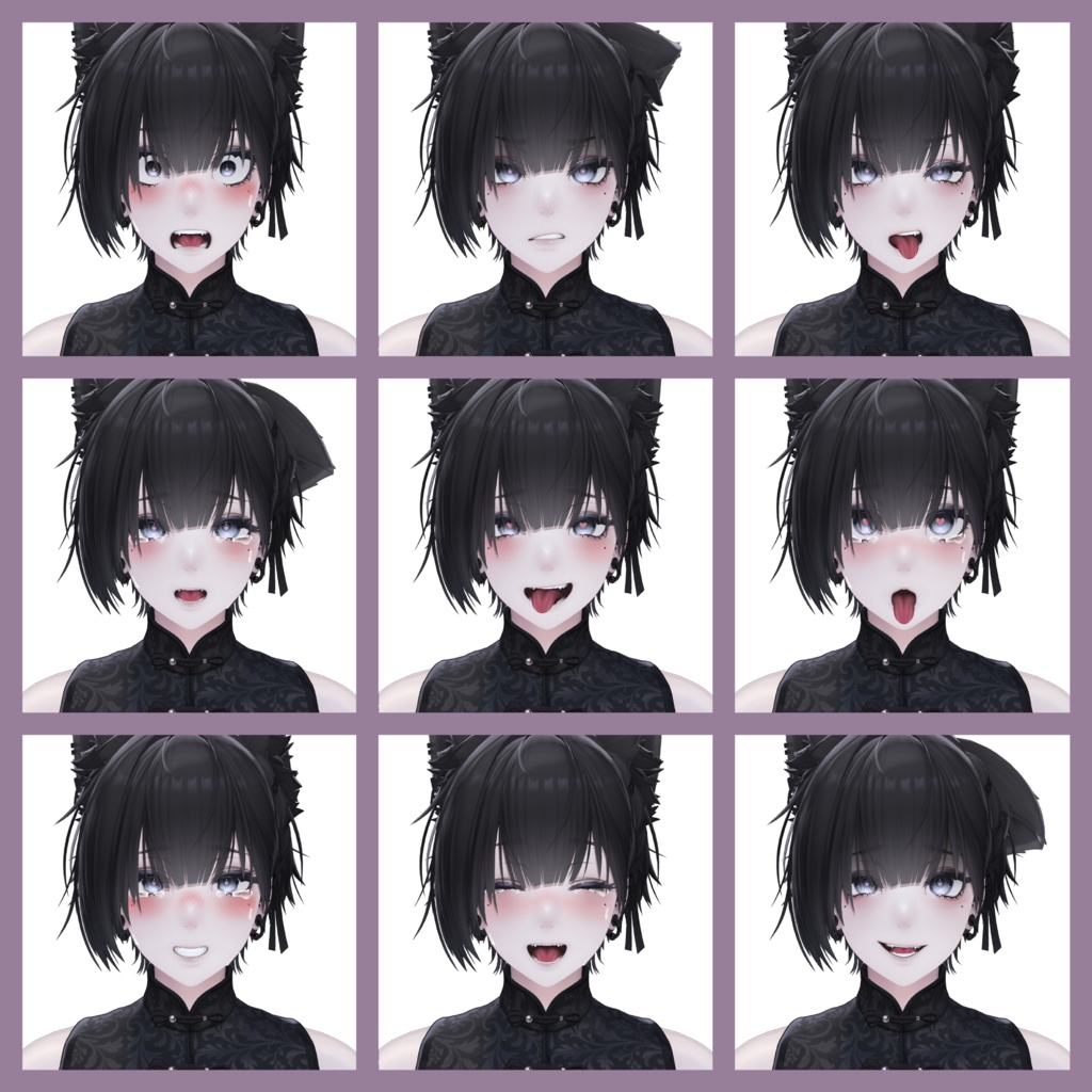 泣夜専用 可愛い(?)表情13種セット 【Face animation】