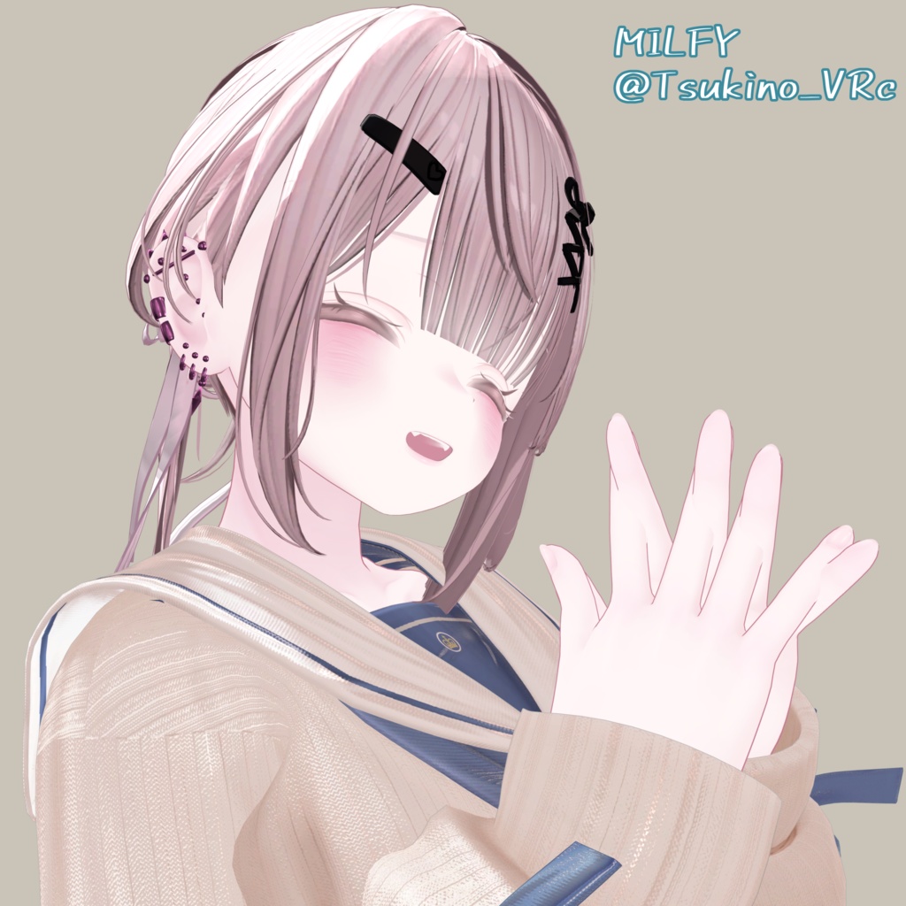 獏・泣夜対応あります🙌【複数アバター対応】【MA対応】♦ Simple Heavily Earrings ♦ しんぷるばちばちピアス